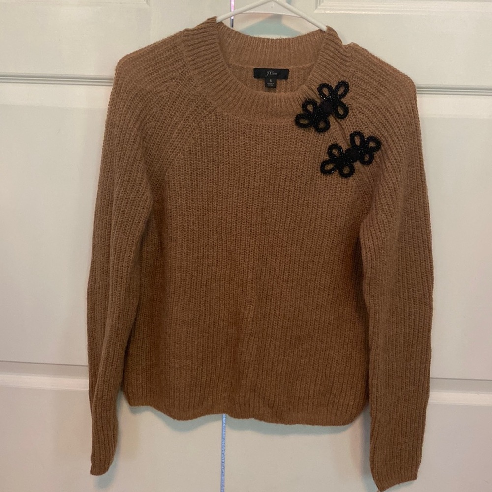 J.Crew Sweater (Camel w/ black bead detail)